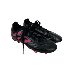 Adidas Size 1 Little Girl Youth Black & Pink Lace Up Athletic Soccer Cleats
